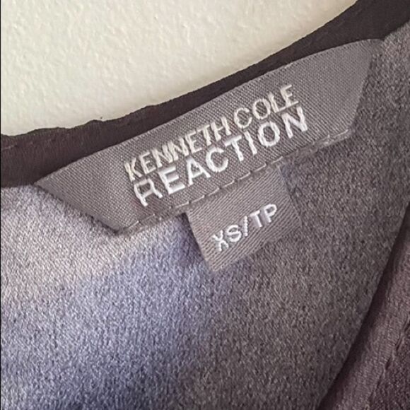 KENNETH COLE Reaction Sleeveless Asymmetrical Tank Top Blouse White Black XS - Picture 5 of 5